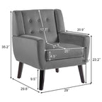 Set van 2 fluwelen accentstoelen voor de woonkamer, gestoffeerde fauteuils
