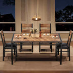 Ensemble de table à manger pour 4 personnes avec 4 chaises rembourrées, ensemble de table de cuisine en bois de 5 pièces avec protection d’angle pour cuisine, appartement ou petit espace