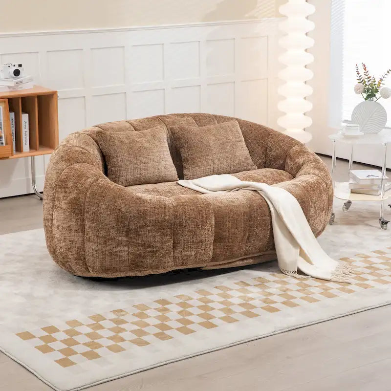 GDFStudio - Canapé relax 2 places Laurel en chenille avec mousse haute densité et confort généreux