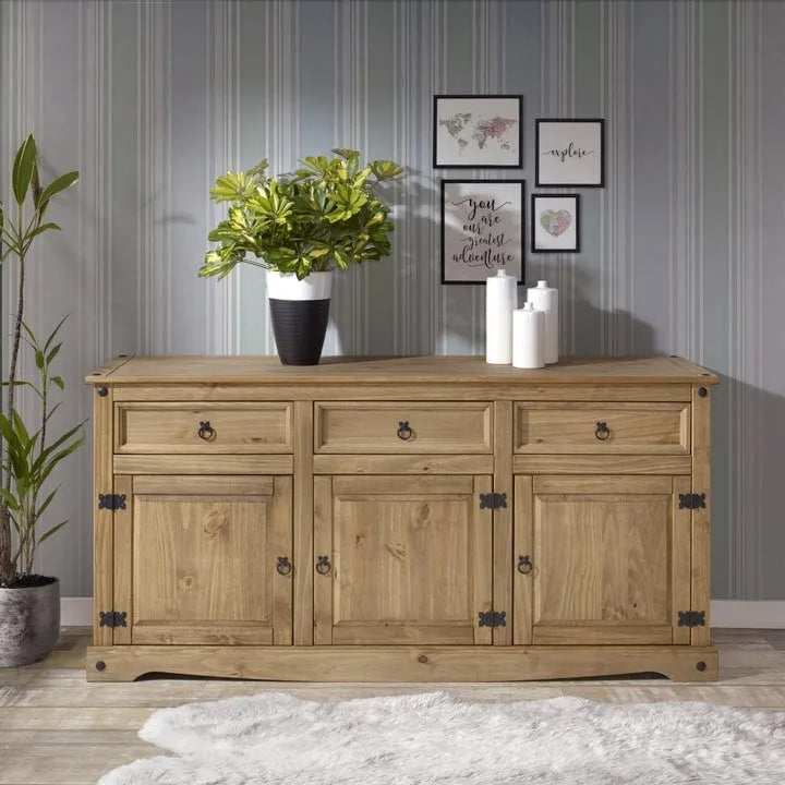 Buffet bahut en bois de 65 pouces, style ferme – Collection Corona