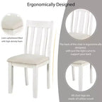 Farmhouse Extendable Dining Table Set for 6, Rectangular Table and 6 Upholstered Chairs