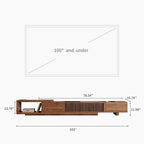 Meuble TV moderne rétractable et extensible avec 4 tiroirs, jusqu’à 103 pouces – 78.54P x 15.74L x 13.78H