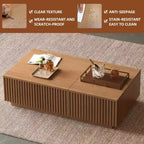 51.1 Mid-Century Modern Lift Top Coffee Table, Walnut Rectangular Center Table for Living Room