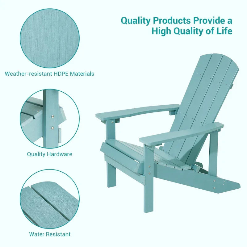 Bonosuki weerbestendige Adirondackstoelen van hout voor buiten, set van 4