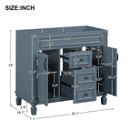 Meuble-lavabo moderne de salle de bains de 36 po avec vasque sur plan, armoire à miroir, 2 portes et 2 tiroirs