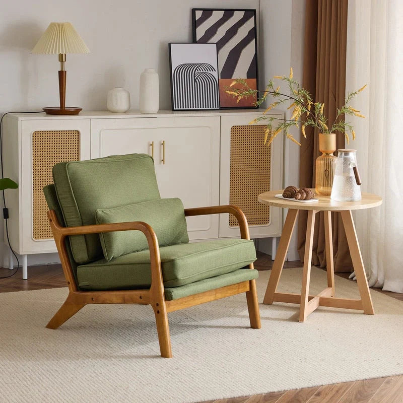 Moderner gepolsterter Akzentstuhl im Mid-Century-Stil