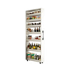 Moderner Buffetschrank aus Holz mit offenen Regalen und Rollen