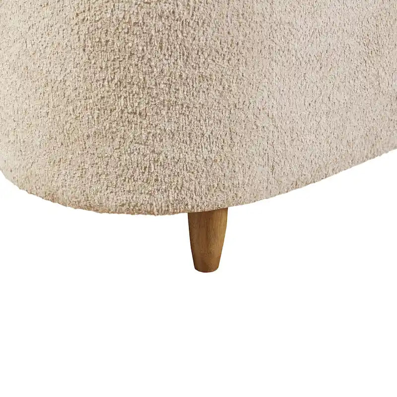 INK+IVY Bailey taupefarbene Bouclé-Sitzbank mit hochklappbarer Ablage und Stauraum