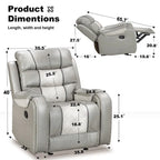 Ruime relaxfauteuil van kunstleer in Amerikaans design voor de woonkamer
