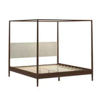 Harbor-Himmelbett in Kingsize mit gepolstertem Kopfteil, Blond/Swiss Coffee (MD2411-01)