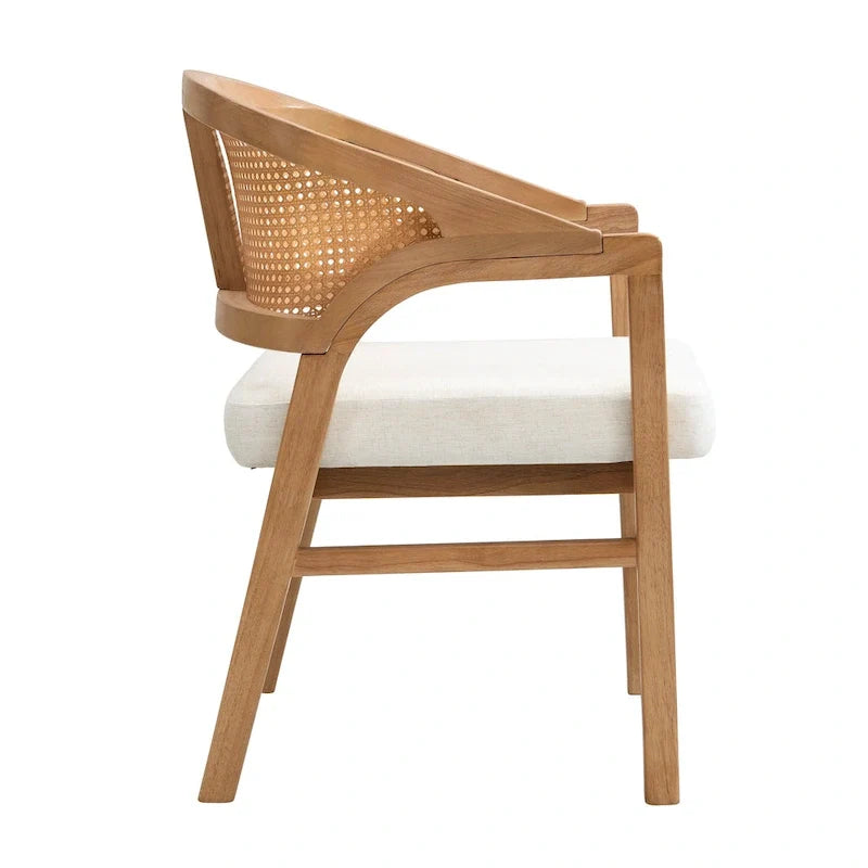 Christopher Knight Home – Chaise de salle à manger rembourrée en cannage (lot de 2)