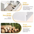 Grande commode Karl Home à 6 tiroirs pour chambre et meuble à tiroirs, construction robuste, organisateur de rangement en bois pour placard, blanche