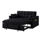 Loveseat-Schlafsofa 4-in-1 mit Armlehnen und Aufbewahrungstaschen, multifunktionales getuftetes Ausziehsofa mit verstellbarer Rückenlehne