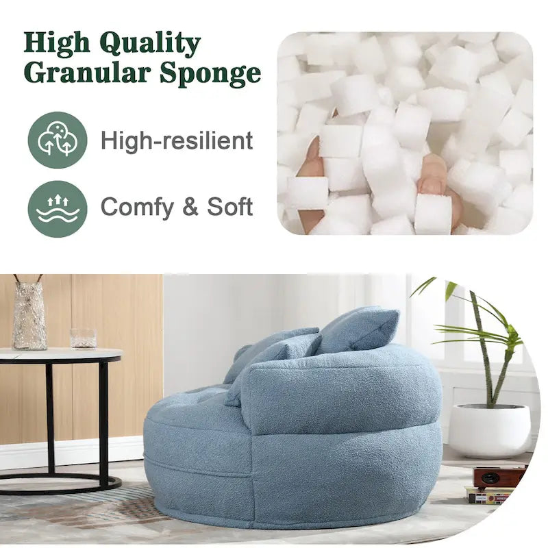 Round Lazy Sofa Chair ?C White/Blue/Grey/Yellow/Orange/Rose Red/Navy/Green, Single & Couple Seat