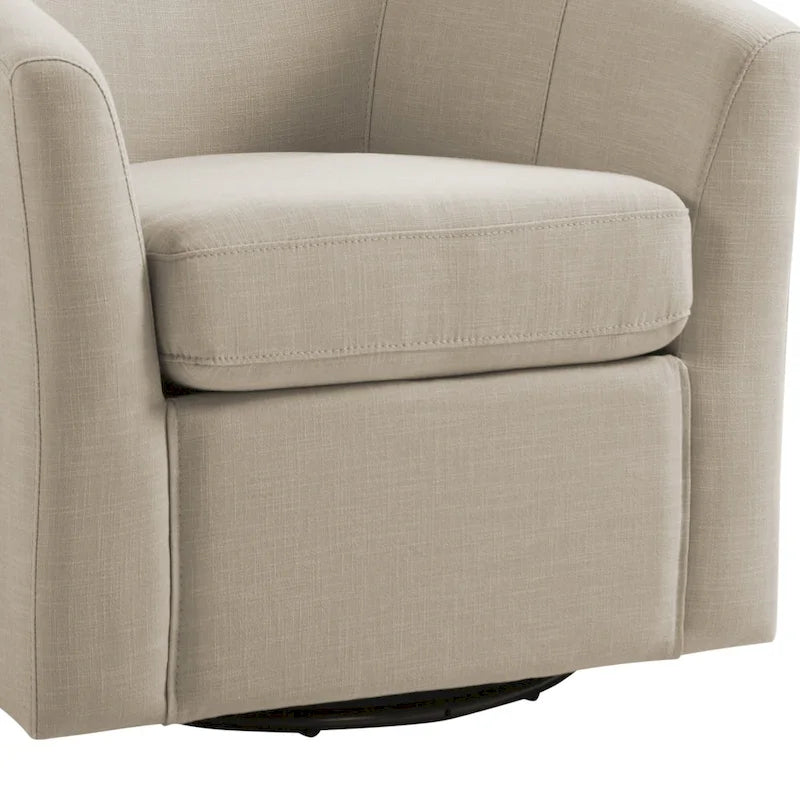 Ensemble de 2 fauteuils tonneau pivotants modernes rembourrés, fauteuils d’appoint pour salon