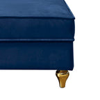 Fauteuil méridienne élégant français en velours avec revêtement rembourré et rangement, avec coussin