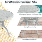 Ensemble de salle à manger de patio en aluminium moulé en 5 pièces avec 4 chaises pivotantes