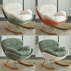 Fauteuil à bascule moderne en velours, ergonomique et rembourré, pour chambre de bébé