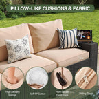 Outdoor Patio Furniture Sets with 4in Thicken Cushion