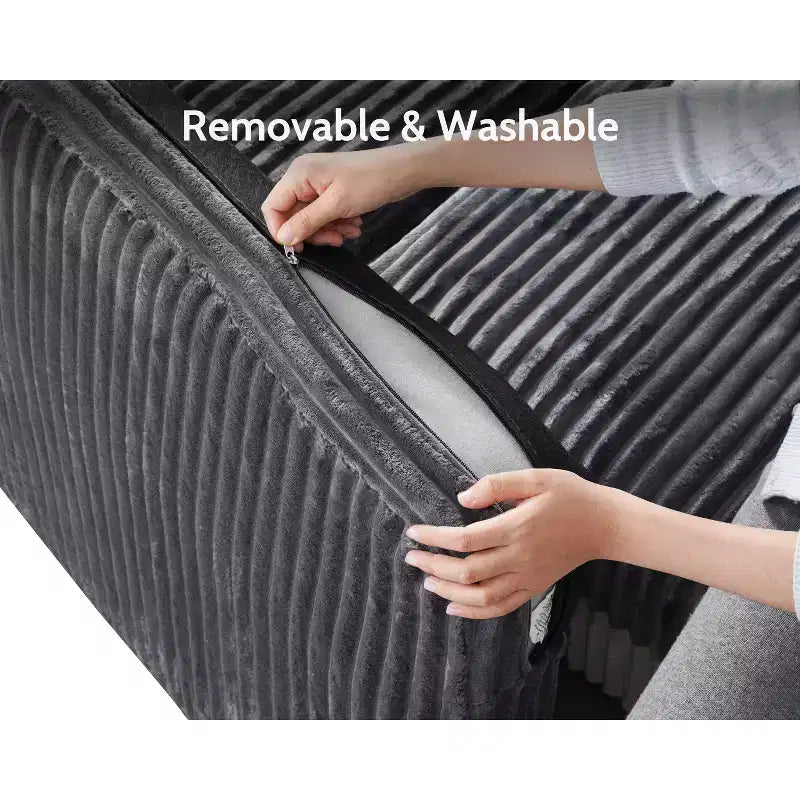 Dyonery Modular Corduroy Sectional Sofa with Washable Covers