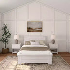 Plank+Beam Farmhouse Full Size Bed Frame with Headboard, Solid Wood Platform Bed