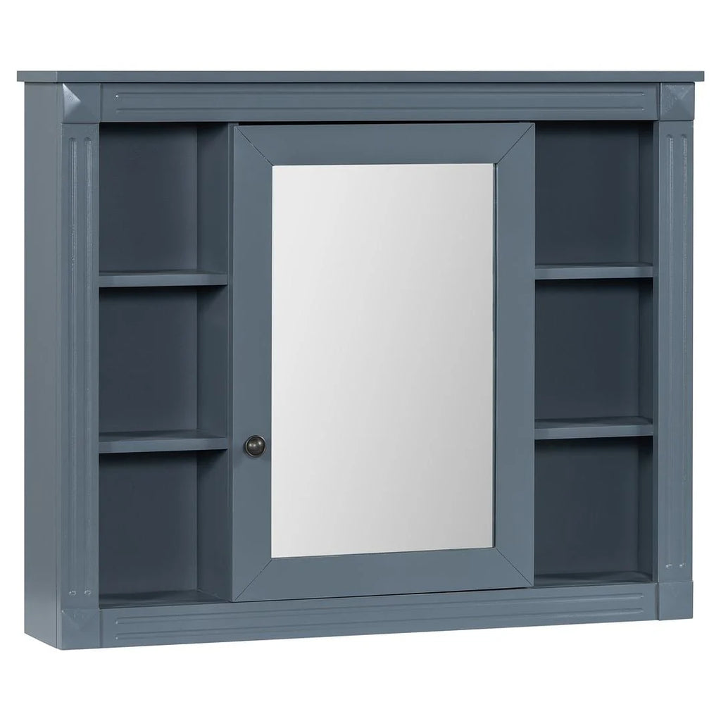 Meuble-lavabo moderne de salle de bains de 36 po avec vasque sur plan, armoire à miroir, 2 portes et 2 tiroirs