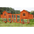 AECOJOY 144' großer Hühnerstall aus Holz mit Auslauf, Geflügelkäfig und -haus