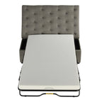 Opvouwbare slaapbank, poef van 49,6 inch met opvouwbare slaapbank, converteerbare slaapplaats met traagschuimmatras en gecapitonneerd ontwerp