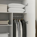 Freistehender Schlafzimmerschrank mit 2 Türen und Kleiderstange