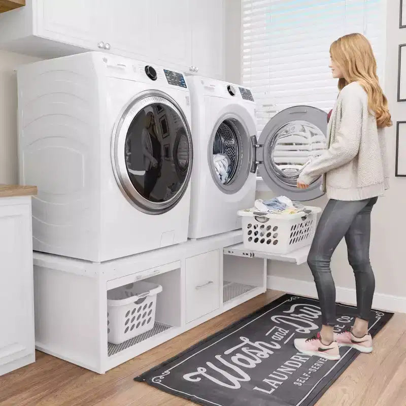 Socles pour lave-linge et sèche-linge GDLF, support universel avec tablette coulissante, blanc