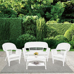 4-teiliges Sitzgruppen-Set aus Korbgeflecht für die Terrasse