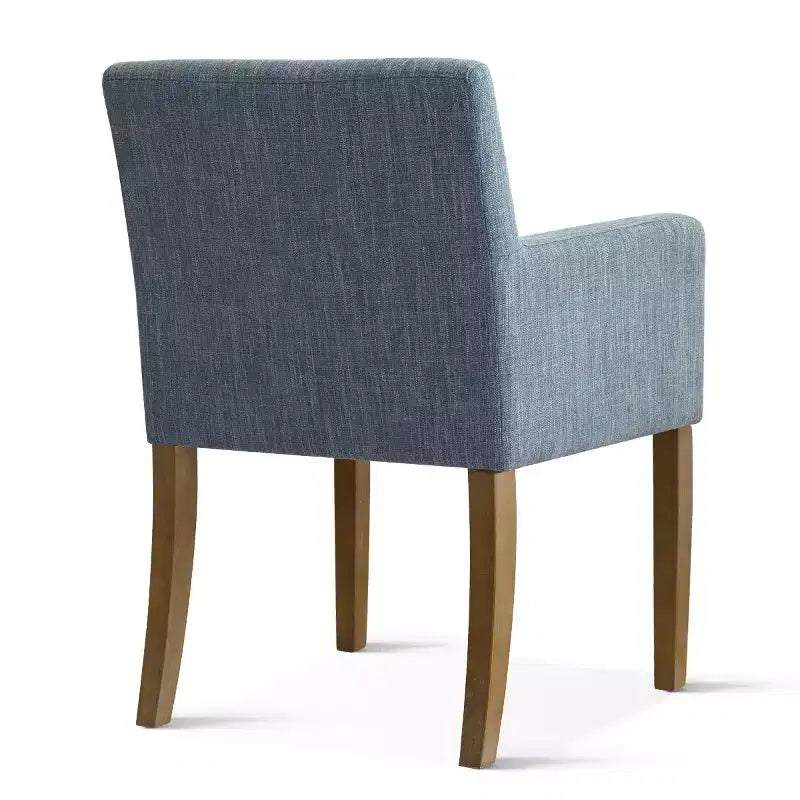 Set van 6 gestoffeerde eetkamerstoelen met armleuningen, moderne linnen fauteuils met houten poten, accentstoelen voor eetkamer en woonkamer - Panipeachy