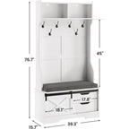 Hall Tree With Bench And Shoe Storage Coat Rack Barn Door