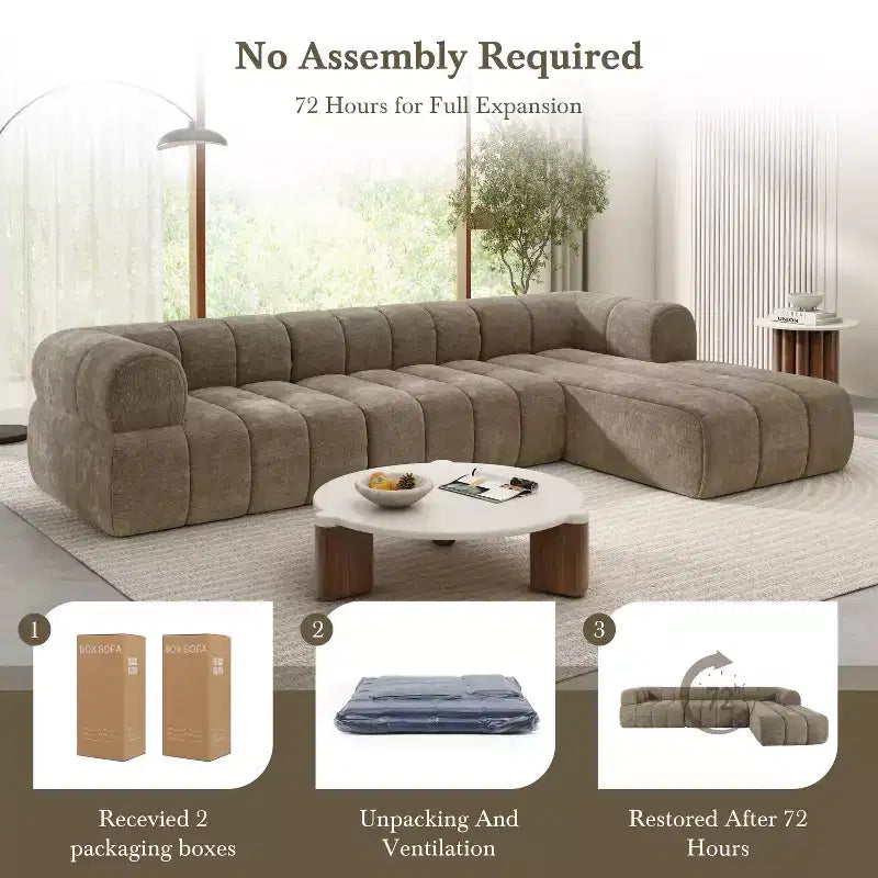 Christopher Knight Home Keri 122 modernes L-förmiges Ecksofa aus hochelastischem Schaumstoff mit niedriger Rückenlehne