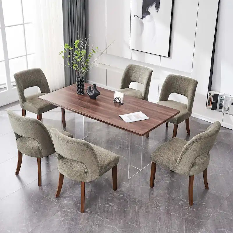 Ensemble de 4 chaises de salle à manger rembourrées en tissu