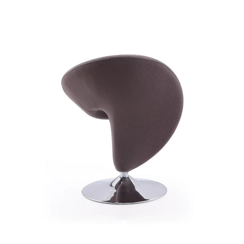 Fauteuil d’appoint pivotant Manhattan Comfort Curl en chrome et mélange de laine (lot de 2)