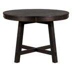 Table de salle à manger ronde extensible de style champêtre avec rallonge de 16 po, table de cuisine en bois