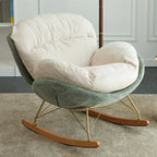 Fauteuil à bascule moderne en velours, ergonomique et rembourré, pour chambre de bébé