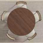 PexFix 45 x45 Solid Wood Round Dining Table with Walnut Finish and Elegant Arched Legs for Modern Dining Rooms & Kitchens