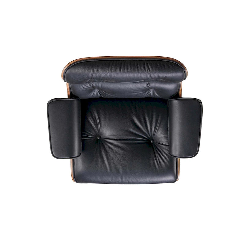 Leren loungefauteuil in mid-century-modern stijl, relaxfauteuil