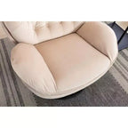 Okak Samt-Sessel mit Hocker, moderner armloser Wohnzimmersessel im Mid-Century-Stil, weicher und bequemer Sessel zum Fernsehen und Spielen