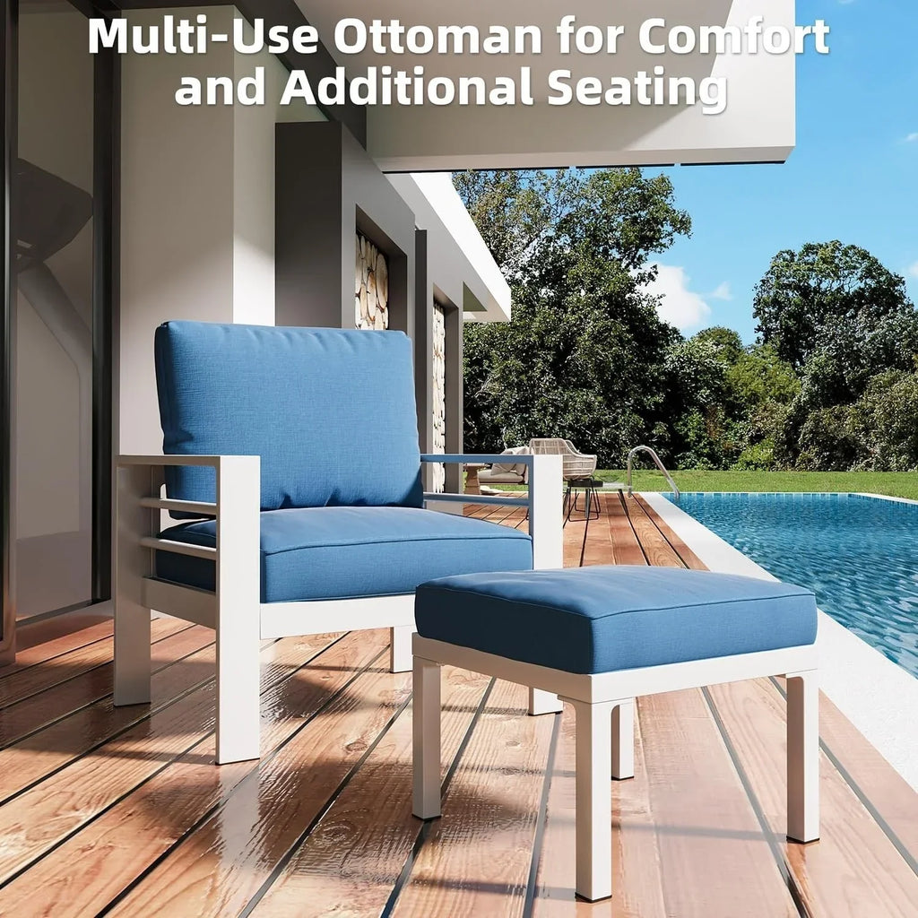 AECOJOY 7-teiliges Aluminiummöbel-Set für die Terrasse, Outdoor-Sitzgruppe