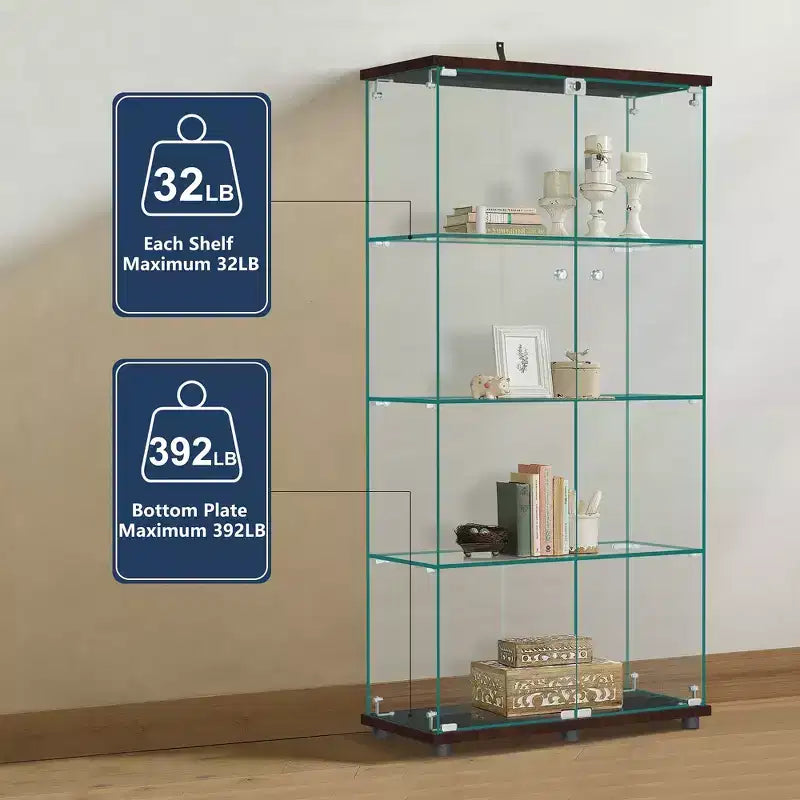 Vitrinenschrank aus Glas, 64,5 x 32, mit Schloss
