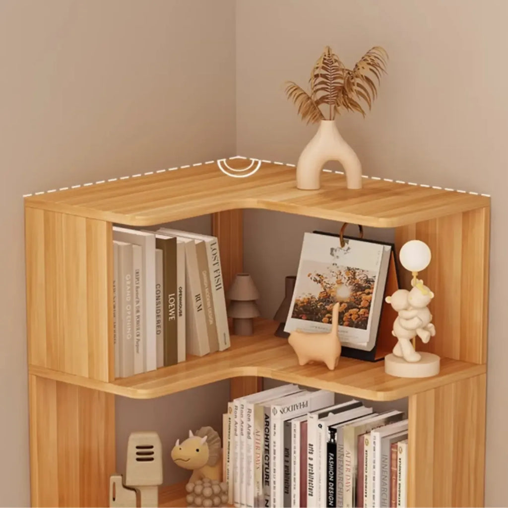 Eckbücherregal aus Holzwerkstoff mit 6 Ablagen
