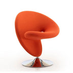 Fauteuil d’appoint pivotant Manhattan Comfort Curl en chrome et mélange de laine (lot de 2)