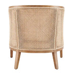 Tillman Akzentstuhl aus Leinen mit Rattan