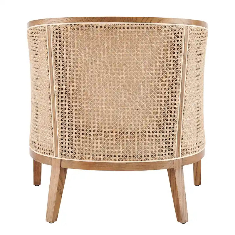 Tillman Akzentstuhl aus Leinen mit Rattan