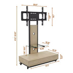 TV Stand for 32-75 TVs, Adjustable Height Mobile TV Cart with Drawer and Wheels for Living Room, Bedroom, Offices -ModernLuxe