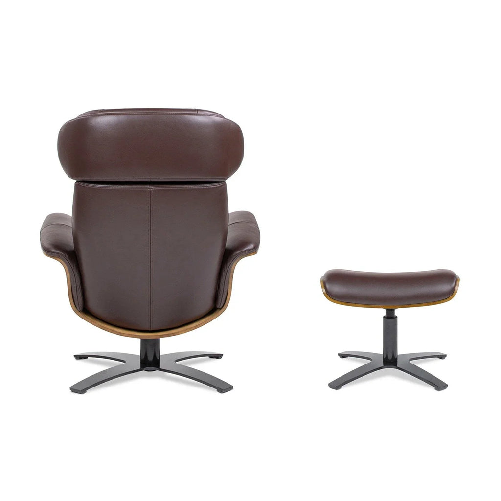 Jovan 31,5 Zoll Relaxsessel aus echtem Leder mit Hocker