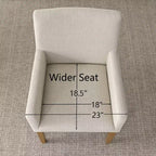 Set van 6 gestoffeerde eetkamerstoelen met armleuningen, moderne linnen fauteuils met houten poten, accentstoelen voor eetkamer en woonkamer - Panipeachy